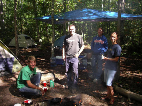 Mark, Daniel, Ashley & Emily at Stone Door campsite