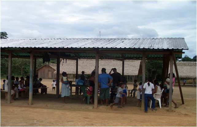 IRR team holding clinic in school at Awarouka, Venezuela