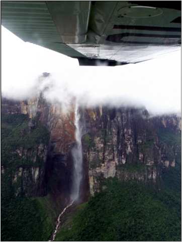 View of Angel Falls from plane