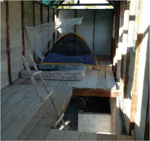 Daniel Adams' tent at mission base in Maurak, Venezuela