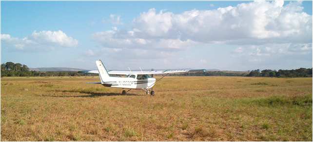 AMA mission plane on landing strip