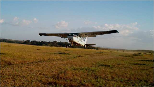 AMA mission plane taking off in Venezuela