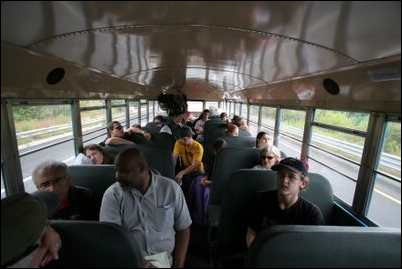 Bus from Maine taking Katrina Relief workers to Gulf states