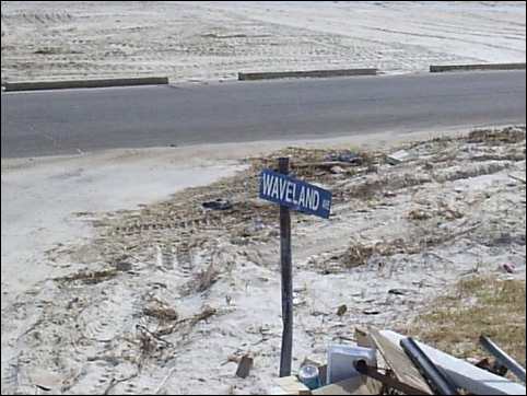 Waveland, Mississippi washed away