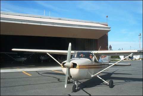 Daniel Adams taking flying lessons in Maine