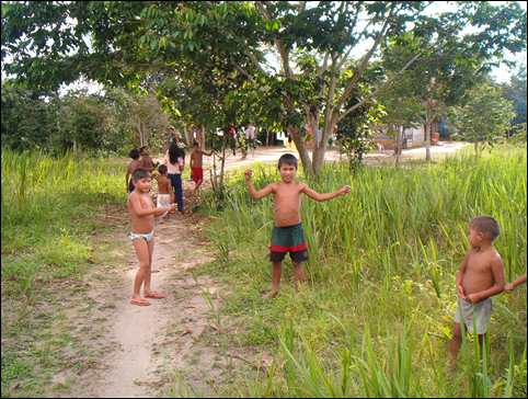 Native children in Venezuela village