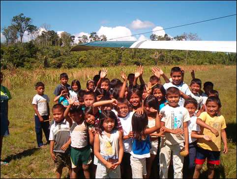 Happy children in remote Venezuela jungle village