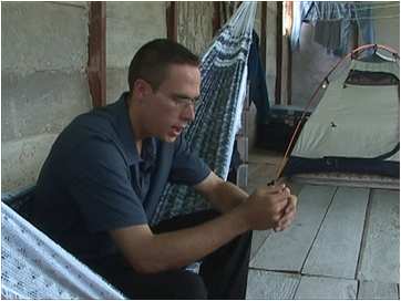 Daniel Adams praying in Venezuela