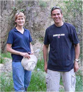 Diana Adams with her son Daniel in California