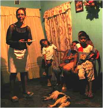 Motel owner Danlivia with her family near Puerto Ordaz, Venezuela