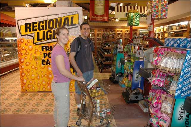 Corrie Sample and Daniel Adams grocery shopping in Puerto Ordaz, Venezuela