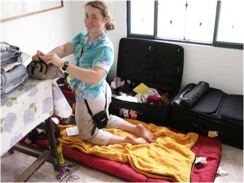 Corrie Sample's bed on the floor of Norton's living room in Venezuela