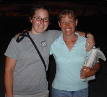 Student missionary Corrie Sample with Becky Gates in Venezuela