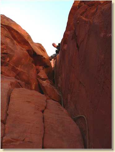 Daniel Adams in Parriott cliff notch