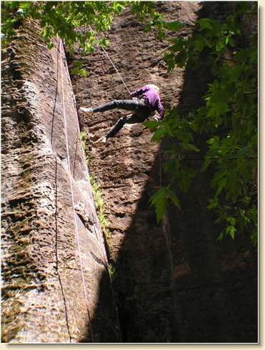 Diana Adams rappelling & jumping