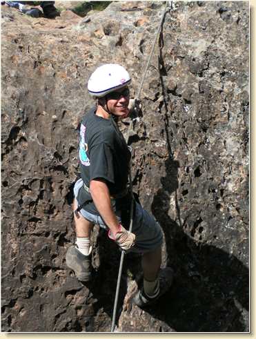 Daniel Adams rappelling