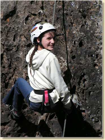 Krista Medina rappelling