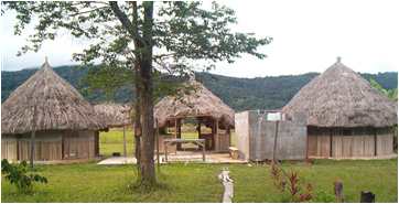 Guest huts at AMA compound in south Venezuela