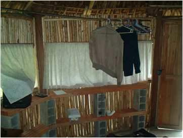 Sleeping hut for volunteers at AMA compound