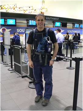 Daniel at Sacramento airport leaving for Venezuela