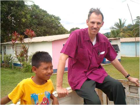 Venezuelan boy and David Gates at AMA compound