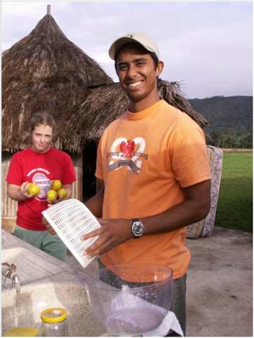 Corrie Sample and Henry, a Venezuelan student missionary 