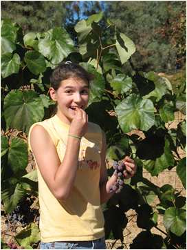 Krista Medina enjoying fresh grapes