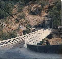 Swinging bridge on Mosquito Road near Placerville, CA