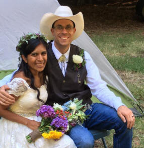 Glorianna Mae and Daniel Adams right after their wedding