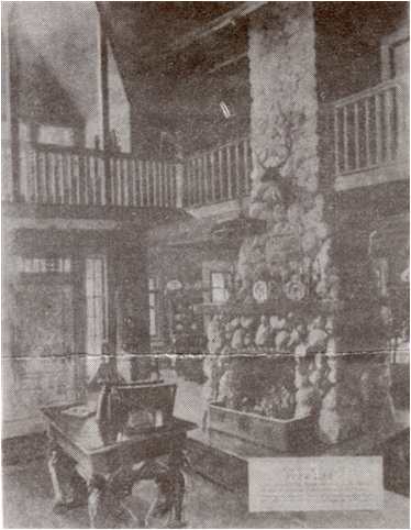 Fireplace inside Deer View Lodge