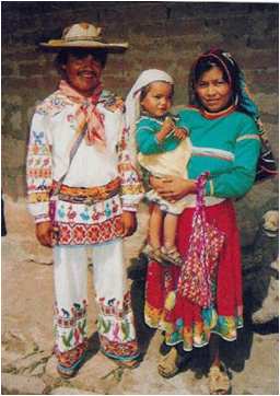 Huichol Indians in typical costumes