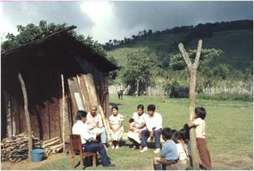 MPI layman studies Bible with Chamula Indian family in Chiapas, Mexico