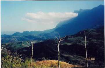 Mountains towering over San Lorenzo village & school