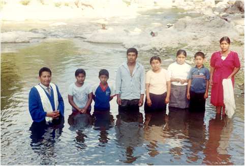 Antonio Diaz in Oaxaca river ready for baptism